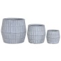 Set de pots de fleurs Home ESPRIT Gris Fibre Magnésium 50 x 50 x 50 cm (3 Pièces)