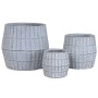 Set de pots de fleurs Home ESPRIT Gris Fibre Magnésium 50 x 50 x 50 cm (3 Pièces)