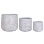 Set de pots de fleurs Home ESPRIT Marron Gris Fibre Magnésium 51 x 51 x 51 cm (3 Pièces)
