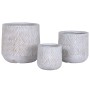 Set of Planters Home ESPRIT Brown Grey Fibre Magnesium 51 x 51 x 51 cm (3 Pieces)