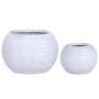 Set of Planters Home ESPRIT Beige Fibre Magnesium 55 x 55 x 38 cm (2 Pieces)