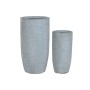 Set de pots de fleurs Home ESPRIT Gris Fibre Magnésium 33 x 33 x 62 cm (2 Pièces)