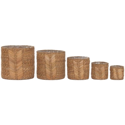 Set de pots de fleurs Home ESPRIT Naturel Fibre naturelle 38 x 38 x 36 cm