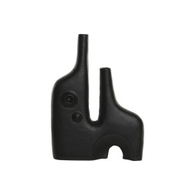 Vase Home ESPRIT Noir Aluminium Abstrait Moderne 30 x 5 x 40 cm