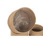 Set de pots de fleurs Home ESPRIT Marron Fibre Rayures Urbaine 44 x 44 x 40 cm
