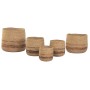 Set de pots de fleurs Home ESPRIT Marron Fibre Rayures Urbaine 44 x 44 x 40 cm