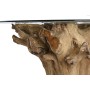 Dining Table Home ESPRIT Natural Wood Tempered Glass 160 x 160 x 76 cm