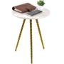 Side table Home ESPRIT White Golden 36 x 36 x 48,5 cm