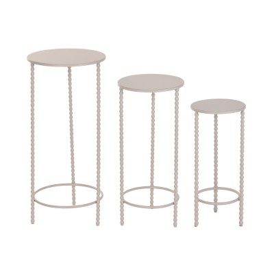 Set of 3 tables Home ESPRIT Cream 32 x 32 x 70 cm (3 Pieces)