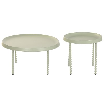 Set of 2 tables Home ESPRIT Green 75 x 75 x 39 cm