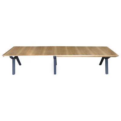 Table de Salle à Manger Home ESPRIT Marron Noir Métal Bois MDF 200 x 100 x 75 cm
