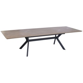 Dining Table Home ESPRIT Brown Black Metal MDF Wood 220 x 100 x 75 cm