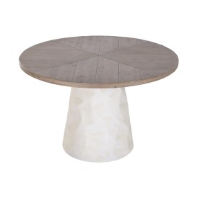 Dining Table Home ESPRIT White Brown Wood Metal 120 x 120 x 76 cm