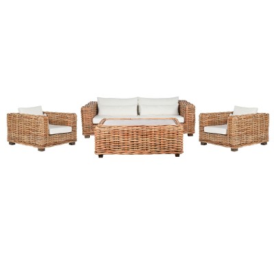 Canapé Home ESPRIT Beige Naturel 220 X 98 X 64 CM (4 Pièces)