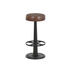 Stool Home ESPRIT Brown Black Leather Iron