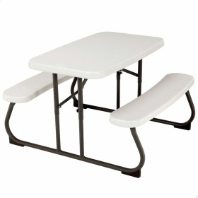 Picnic table Lifetime Foldable Cream Steel 82,5 x 90 x 53,5 cm
