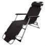 Reclining lounder Aktive Polyester 600D Steel Black 177 x 47 x 34 cm