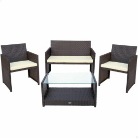 Garden furniture Aktive Rattan Black 4 Pieces