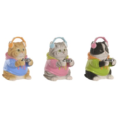 Decorative Figure Home ESPRIT Multicolour Cat (3 Units)