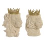 Decorative Figure Home ESPRIT White Golden Tiger Lion (2 Units)