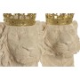 Figurine Décorative Home ESPRIT Blanc Doré Tigre Lion (2 Unités)