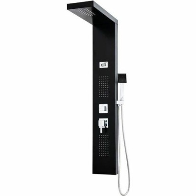 Shower Column Rousseau Torquay Black ABS 126,6 x 20 cm Hydro-massage