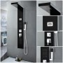 Shower Column Rousseau Torquay Black ABS 126,6 x 20 cm Hydro-massage