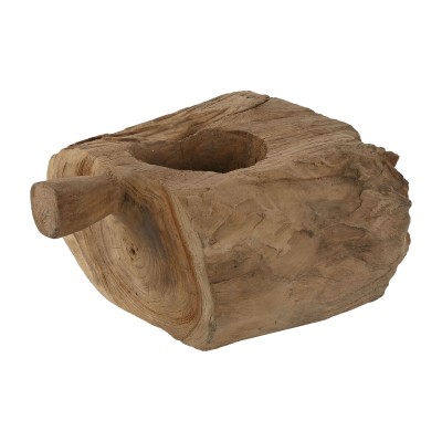 Candleholder Home ESPRIT Natural Teak 30 x 25 x 15 cm