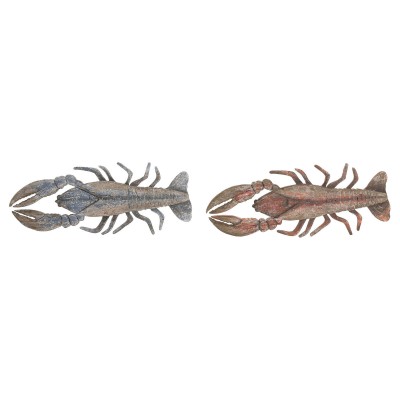 Wall Decoration Home ESPRIT Metal Paolownia wood 60 X 2,5 X 25 CM (2 Units)