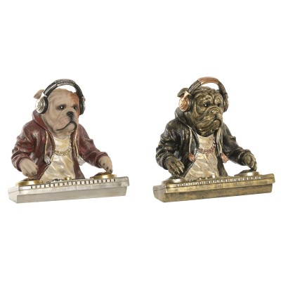 Figurine Décorative Home ESPRIT Multicouleur Chien Loft (2 Unités)