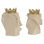 Figurine Décorative Home ESPRIT Blanc Doré Tigre Lion (2 Unités)