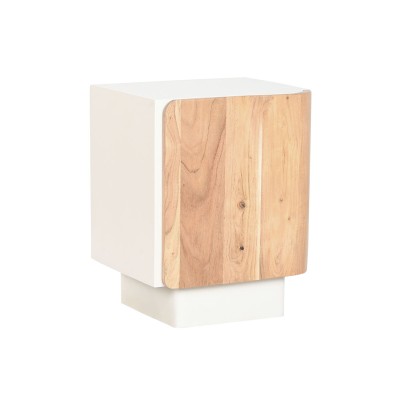 Nightstand Home ESPRIT White Natural 40 x 35 x 50 cm