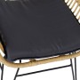Ensemble Table + 2 Chaises DKD Home Decor Métal Rotin (3 pcs)