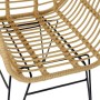 Table set with 2 chairs DKD Home Decor Metal Rattan (3 pcs)