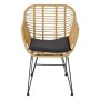 Table set with 2 chairs DKD Home Decor Metal Rattan (3 pcs)