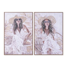 Painting Home ESPRIT White Beige Hat Boho 60 x 3,5 x 90 cm (2 Units)