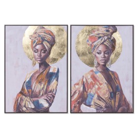 Painting Home ESPRIT Colonial African Woman 70 x 3,5 x 100 cm (2 Units)