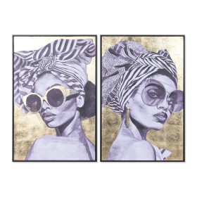 Cadre Home ESPRIT Noir Doré chica 60 x 3,5 x 90 cm (2 Unités)