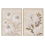 Cadre Home ESPRIT Blanc Beige Fleurs Traditionnel (2 Unités)