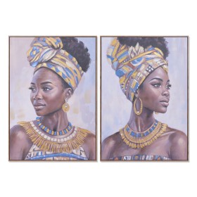 Cadre Home ESPRIT Colonial Africaine 70 x 3,5 x 100 cm (2 Unités)