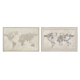 Cadre Home ESPRIT Beige Mappemonde Loft 120 x 3,7 x 80 cm (2 Unités)