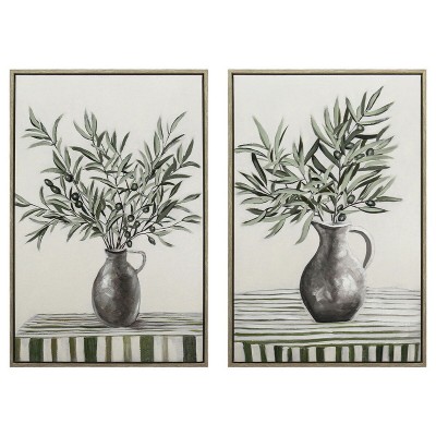 Cadre Home ESPRIT Beige Terre cuite Abstrait Shabby Chic 60 x 3,8 x 90 cm (2 Unités)