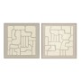 Cadre Home ESPRIT Blanc Beige Abstrait Urbaine 80 x 3,8 x 80 cm (2 Unités)