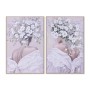 Painting Home ESPRIT White Green Flowers Shabby Chic 80 x 3,5 x 120 cm (2 Units)