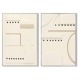 Painting Home ESPRIT White Modern Scandinavian 62 x 4,5 x 92 cm (2 Units)