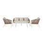Ensemble Canapé + Table DKD Home Decor MB-179038 Jardin Beige Métal Aluminium Corde 151,5 x 72 x 70 cm (4 pcs)