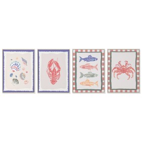 Painting Home ESPRIT Golden Modern Mediterranean 30 x 2,5 x 40 cm (4 Units)