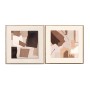 Cadre Home ESPRIT Marron Abstrait Urbaine 60 x 3,5 x 60 cm (2 Unités)