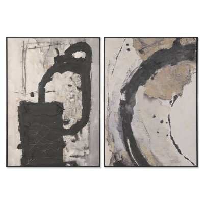 Cadre Home ESPRIT Noir Gris Moderne 103 x 4 x 143 cm (2 Unités)