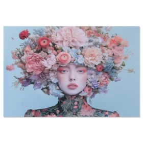 Cadre Home ESPRIT Bleu ciel Fleurs 120 x 0,4 x 80 cm